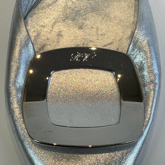 Roger Vivier Silver Leather Ballerina D'orsay with Buckle, EU 40 - Picture 10 of 16